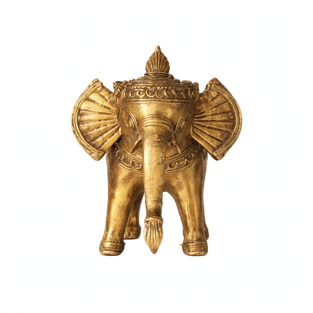 Dhokra Elephant Lidded Storage Sculpture