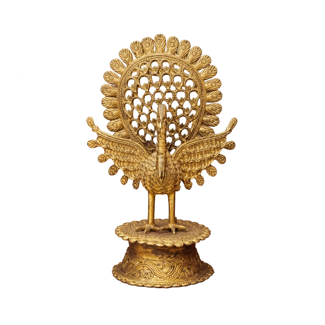 Dhokra Tribal Peacock Sculpture